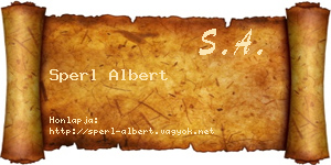 Sperl Albert névjegykártya